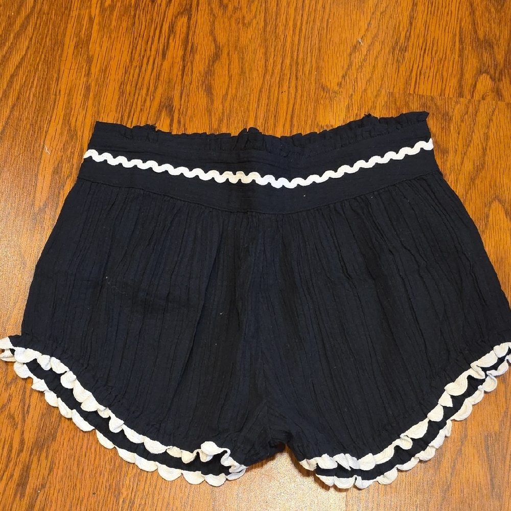 Anthropologie Black Shorts with White Trim